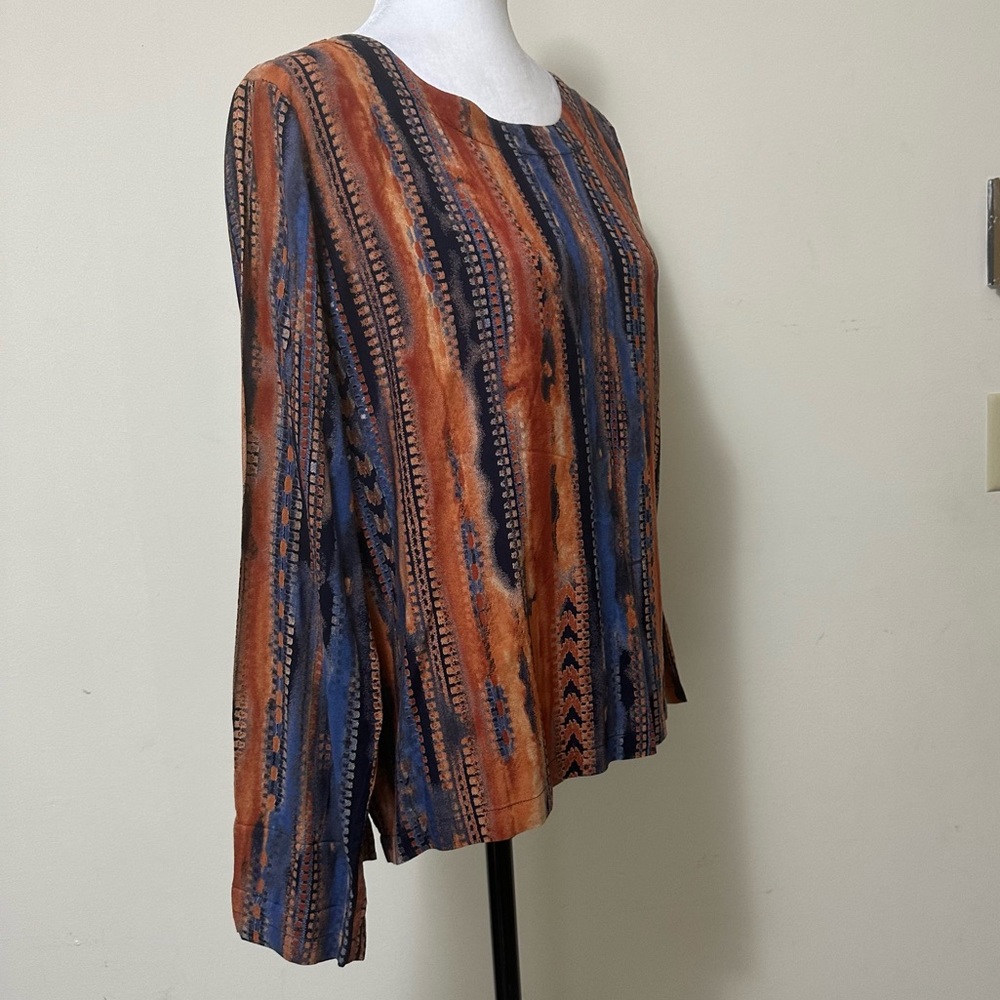 Coco + Carmen NEW Textured Stripes in Print Long Sleeve Popover Pullover S/M - Picture 2 of 16